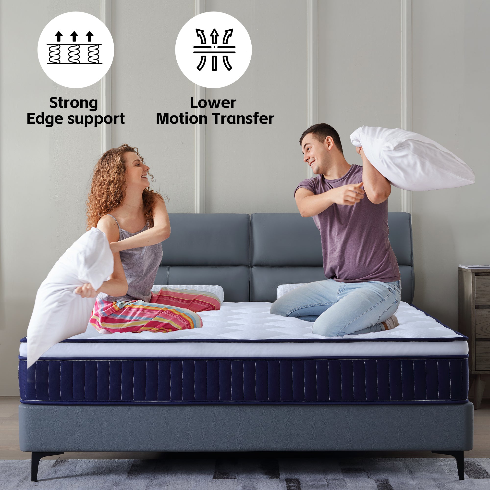 10 Inch Plush Memory Foam Pocket Spring Hybrid Mattress In A Box With Certipur-US Certified Memory Foam - Grand Goldman Shop