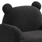 Sherpa Upholstered Bear-Shaped Kids Armchair, Black - Grand Goldman