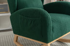 049-Teddy Fabric Rocking Chair With Packet Wood Legs,Green - Grand Goldman Shop