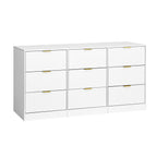 White 9 Drawer Dresser, 63' Large Deep Chest of Drawers, Wooden Dresser Storage Cabinet with 9 Drawers for Bedroom, Long Dressers for Living Room, Hallway - Grand Goldman Shop