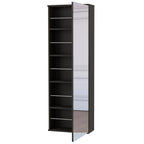 Wall Mounted Shoe Rack With Mirror Chimg, Single Door, Black Wengue Finish - Grand Goldman Shop
