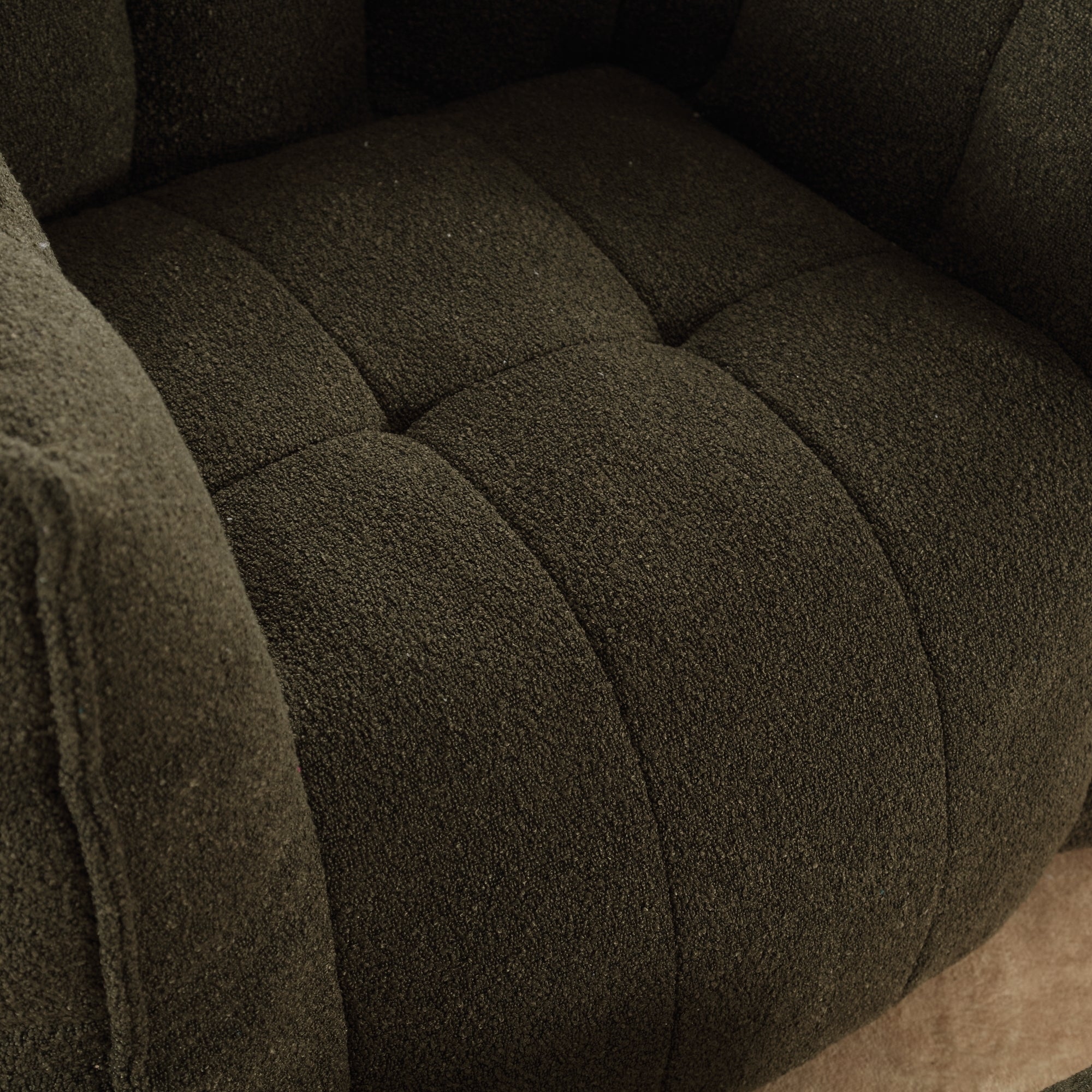 Soft Chenille Bean Bag Chair with High Resilient Foam for Living Room and Bedroom, Comfortable Square Lazy Sofa with Footstool for Adults - Grand Goldman Shop