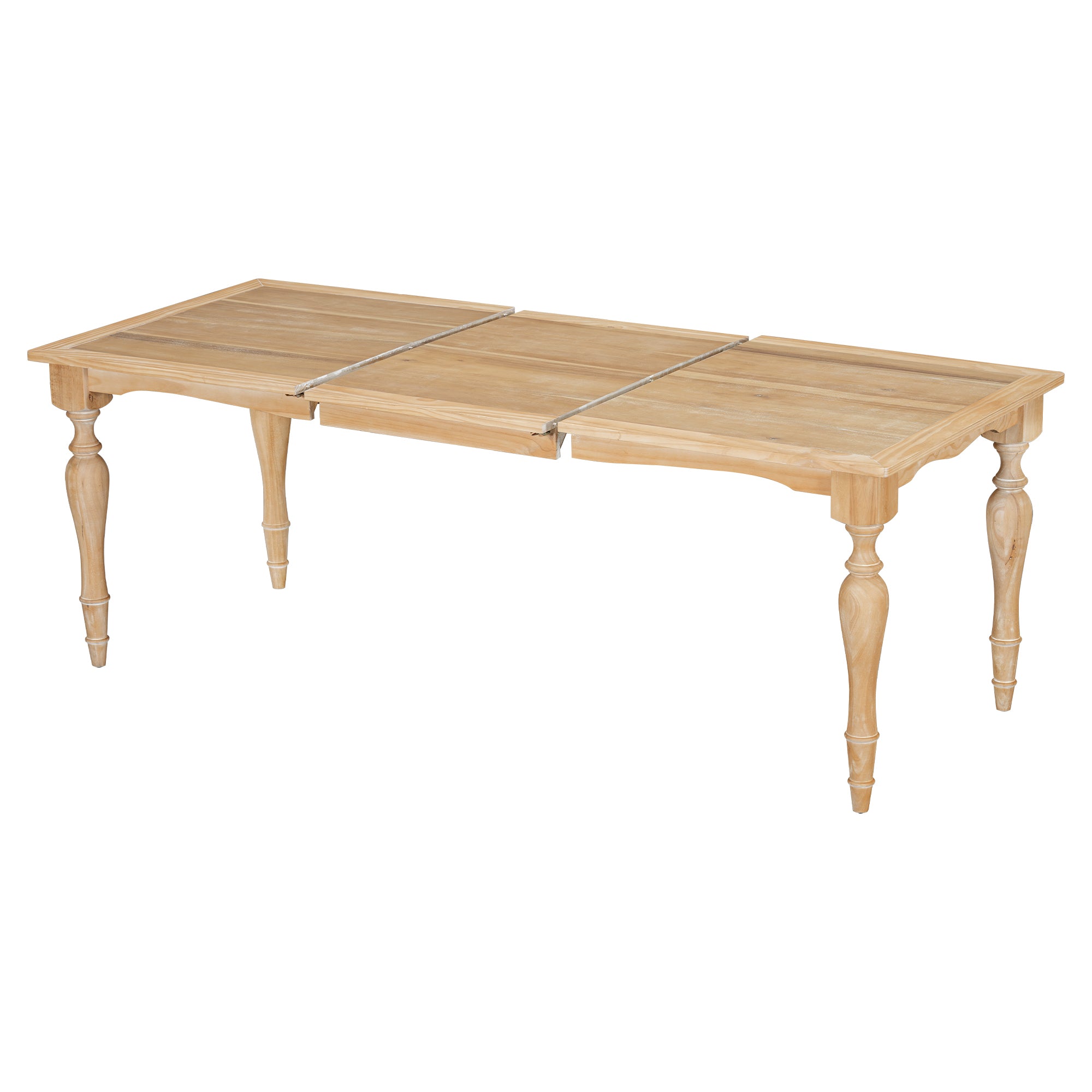 TOPMAX Vintage Traditional 82.7inch Extendable Dining Table with 23.6inch Removable Leaf, Natural - Grand Goldman Shop