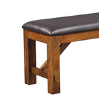 Espresso and Walnut Bench with Padded Seat - Grand Goldman Shop