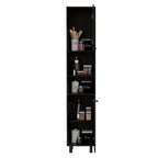 Hobart Pantry, Four Legs, Three Interior Shelves, Two Shelves, Two Cabinets -Black | Premium Home Decor - Grand Goldman