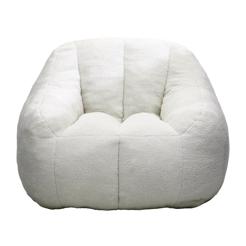 Comfy Bean Bag Chair with Memory Foam Filler – Tufted Soft Stuffed Bean Bag Sofa for Dorm, Apartment, or Living Room – White - Grand Goldman Shop