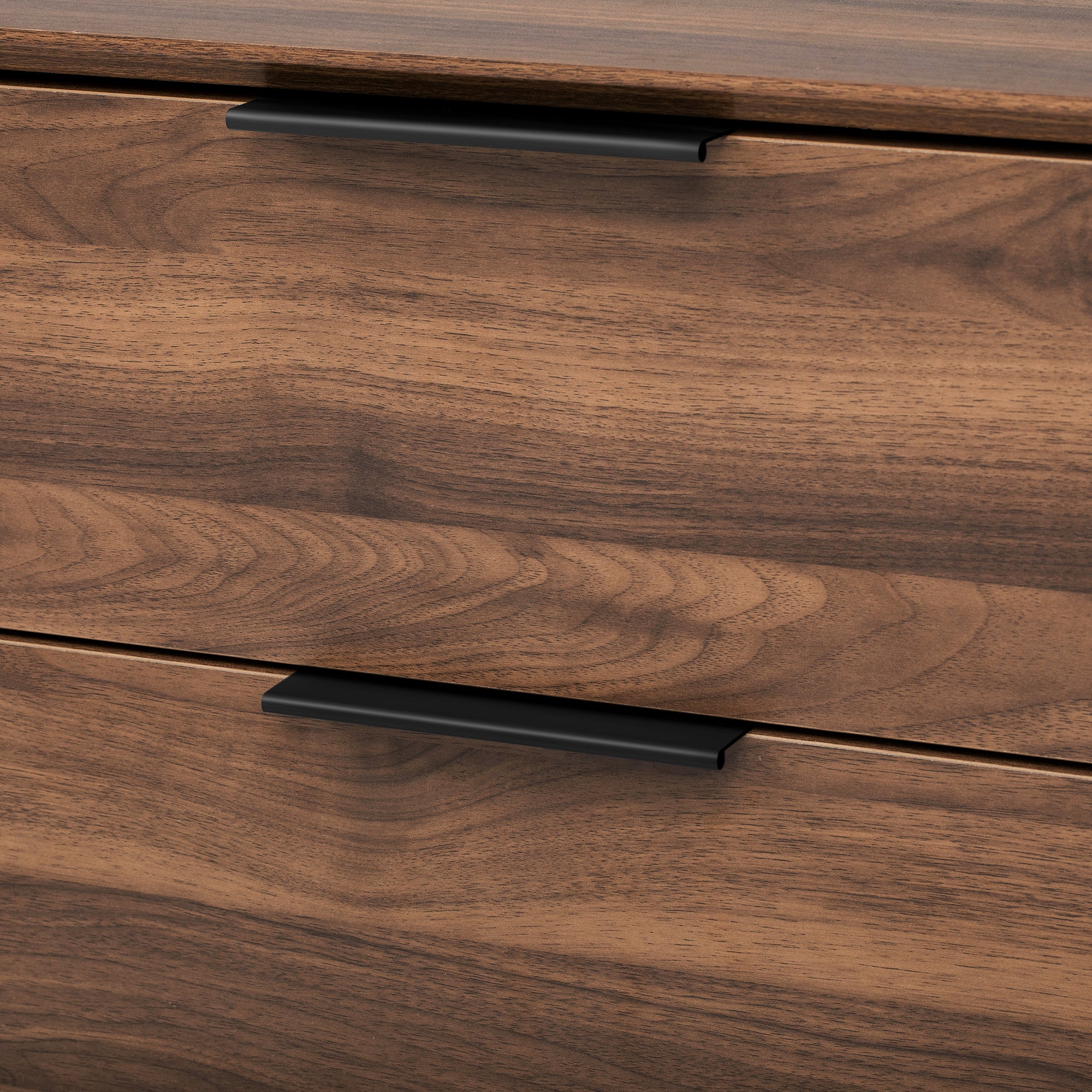 Modern Walnut TV Stand for 75+ TV, 70' Media Console with 2 Glass Doors, 2 Drawers & Storage Cabinet, MDF and Solid Wood Construction - Grand Goldman Shop