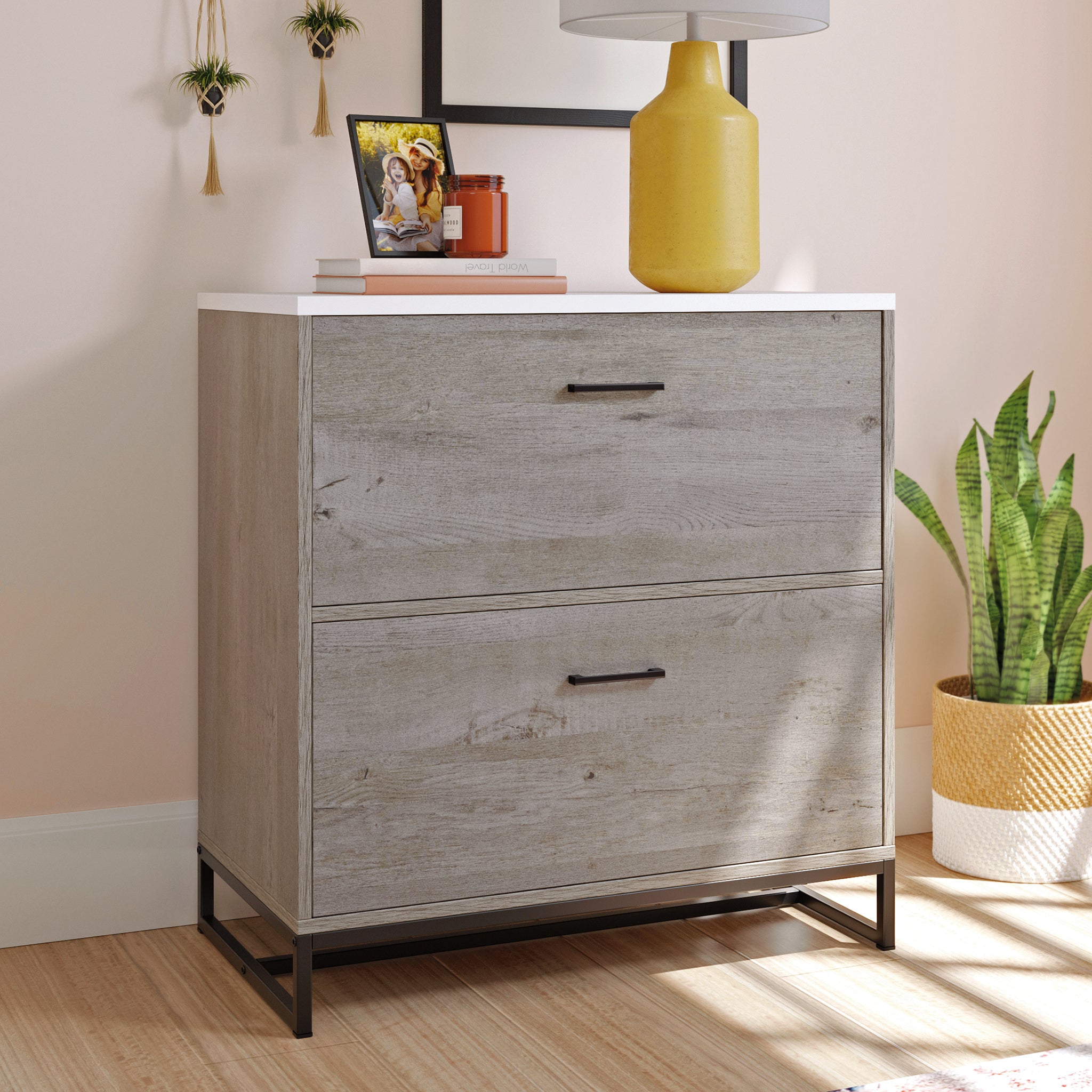 Lateral File with Full-Extension Slides, Brown finish | Premium Home Decor - Grand Goldman