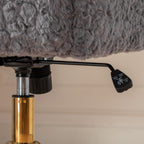 A&A Furniture Gray Adjustable Desk Chair with Artificial Rabbit Hair and Golden Metal Base - Grand Goldman