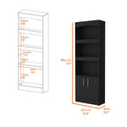 Durango Bookcase, Three Shelves, Double Door Cabinet - Grand Goldman