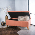 Home Decor, Tufted Ainsley Button Storage Ottoman Bench with Hinged Lid , Ottoman Bench with Storage for Living Room & Bedroom,solid wood leg - Grand Goldman Shop