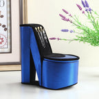 9' Tall Display Jewelry Box with Hooks, High Heel Shoe Design, Blue Velvet - Grand Goldman Shop