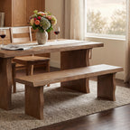 Indoor Pine Dining Bench, 62.9''L Solid Wood Seating, 350lbs Weight Capacity, Fits 3 People for Kitchen, Dining Room & Living Space - Grand Goldman Shop