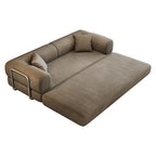 78.8' Compression Sofa,Convertible Floor Sofa Bed-with Pillow Back Support Armrest,Comfy Futon Couch Sleeper Bed,Loveseats Boneless Modular Sectional Sofa,Corduroy fabric,for Living Room,Bedroom,Camel - Grand Goldman Shop