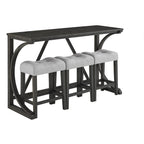 Bar Table Set with Power Outlet, Bar Table and Chairs Set, 4 Piece Dining Table Set, Industrial Breakfast Table Set, for Living Room, Dining Room, Game Room - Grand Goldman Shop