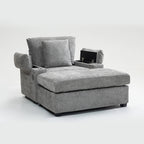 Modern Oversized Chair with Ottoman,Chenille Fabric Sofa Bed,Accent Chair Comfy Sofa with Cupholders and USB Charging Ports Chair for Living Room,Bedroom,Apartment - Grand Goldman Shop
