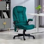 HOMCOM 6 Point Vibrating Massage Office Chair with Heat, Velvet High Back Executive Office Chair with Reclining Backrest, Pad