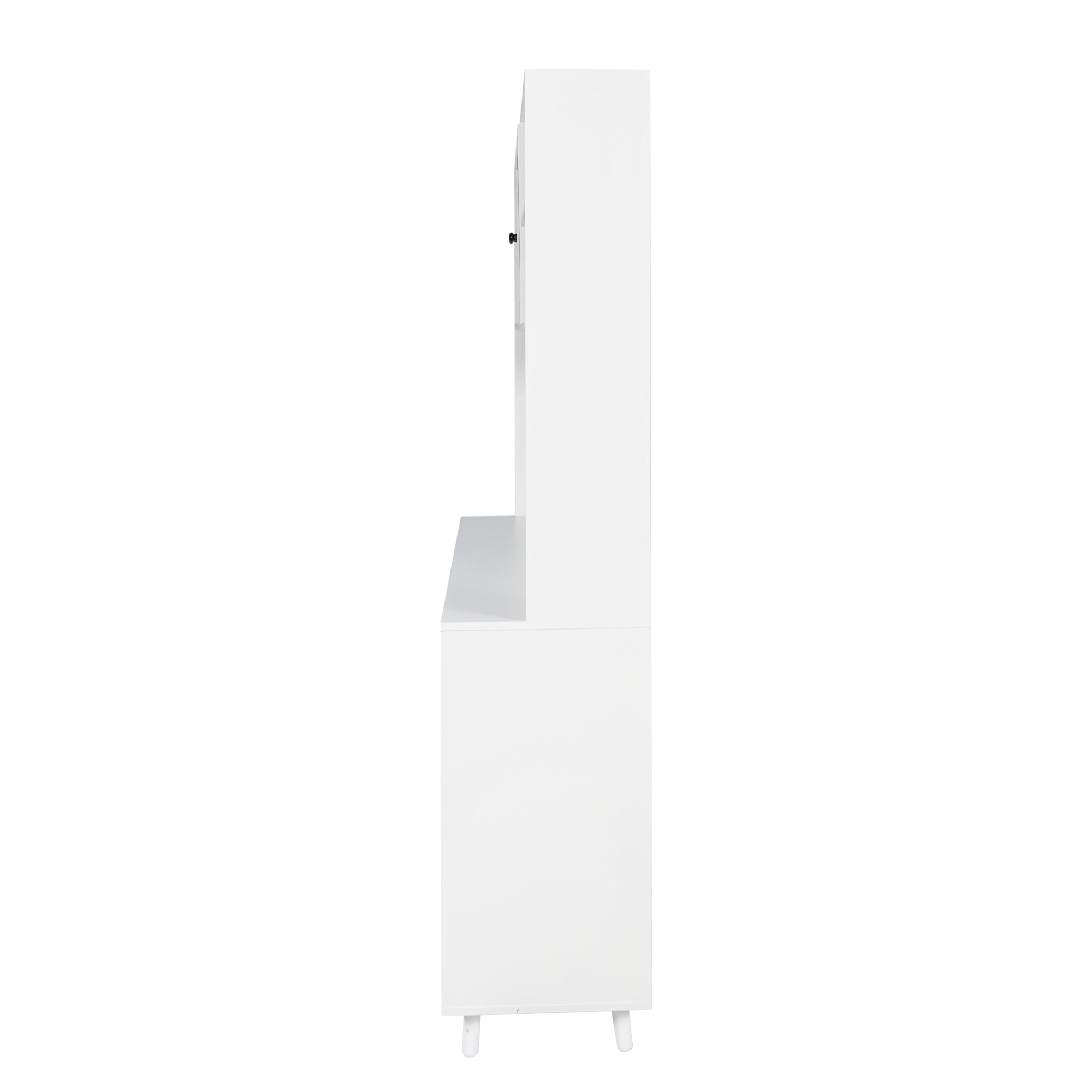 63' W Large Kitchen Hutch Cabinet, Freestanding Pantry Cabinets Storage Kitchen Cupboard with 4 Doors, 4 Drawers & Microwave Shelf, White - Grand Goldman Shop