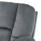 Fervor Luxurious Manual Recliner Chair with Skin-Friendly Fabric and Dual Cup Holders, Silver - Grand Goldman Shop