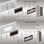 Smart 60' WiFi-Enabled Electric Fireplace Heater, Recessed in-Wall and Wall-Mounted - Grand Goldman Shop