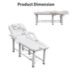 Professional Beauty Bed with Removable Headrest & Breast Cushions, Armrests and Storage Shelf for Full Body Massage, Facial, 