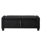 48' Ottoman Bench with Storage, Bench for Bedroom,Living Room,Hallway, Upholstered Tufted Faux Leather PU Ottoman Black - Grand Goldman Shop