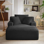 Oversized Chaise Lounge Chair Indoor, Corduroy Upholstered Modern Sofa Couch,No Assembly Required,Comfy Sleeper Sofa for Living Room,Office - Grand Goldman Shop