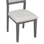 TREXM 6-Piece Retro Dining Table Set for 6, 60' Wood Kitchen Table and Chairs Set of 4 with Bench Designed Trestle Base for kitchen & Dining Room (Gray) - Grand Goldman Shop