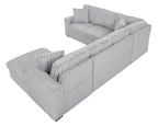 122 Inch Pull Out Couch, Rabbit plush Fabric Sofa Bed with USB Ports & Comfy Upholstered, Oversized U Shape Sectional Sleeper Sofa Bed with Storage Chaise, Grey - Grand Goldman Shop