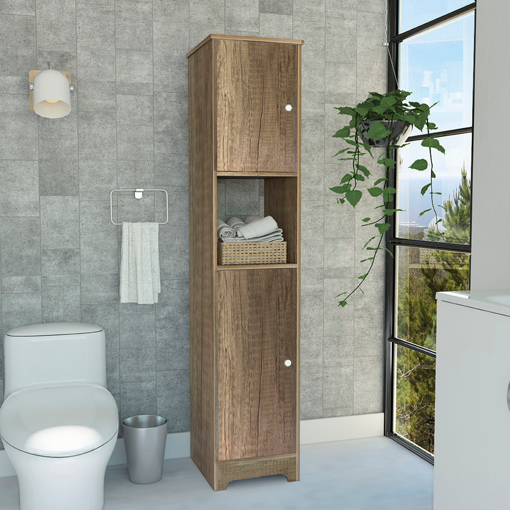 Ibis Linen Cabinet, Double Doors, Four Interior  Shelves, Two Cabinets  -Light Oak - Grand Goldman