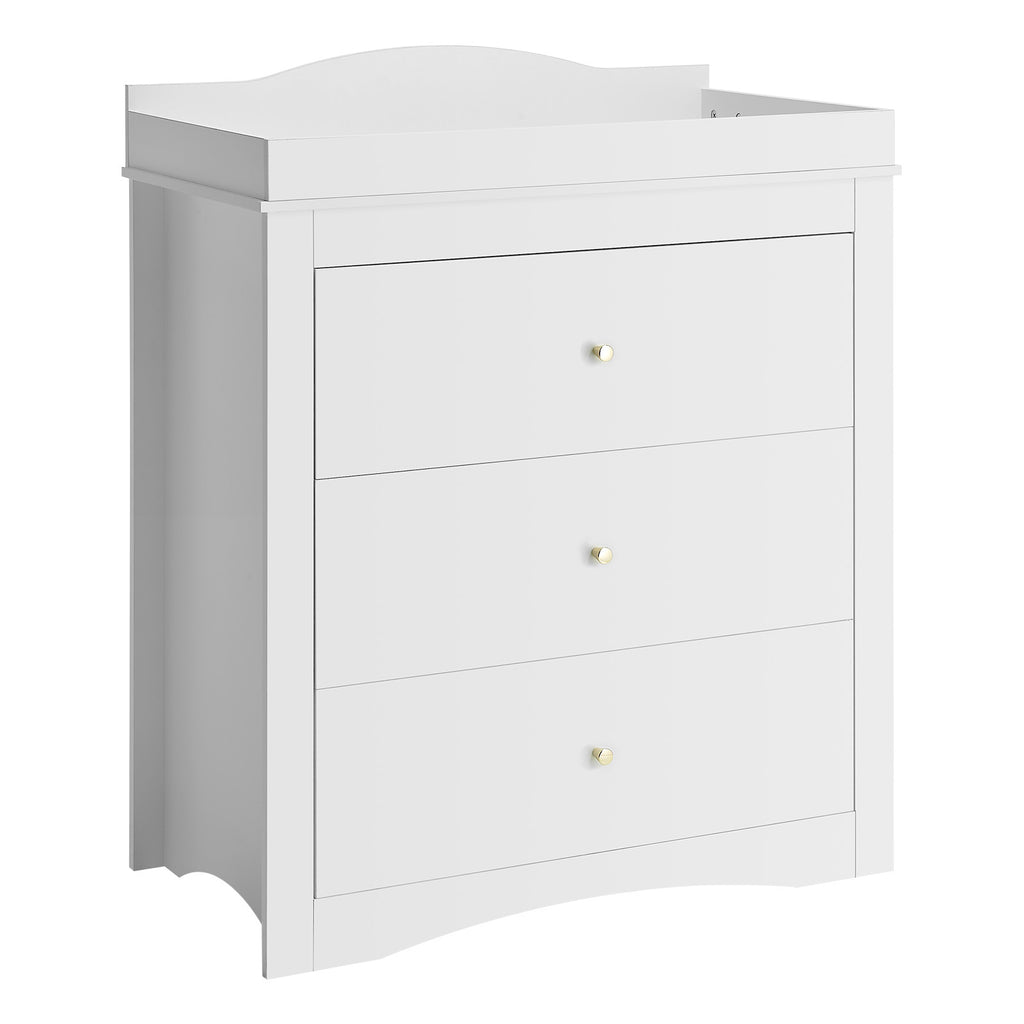 Changing Table Dresser Baby Diaper Change Station with 3 Drawers White | Premium Home Decor - Grand Goldman