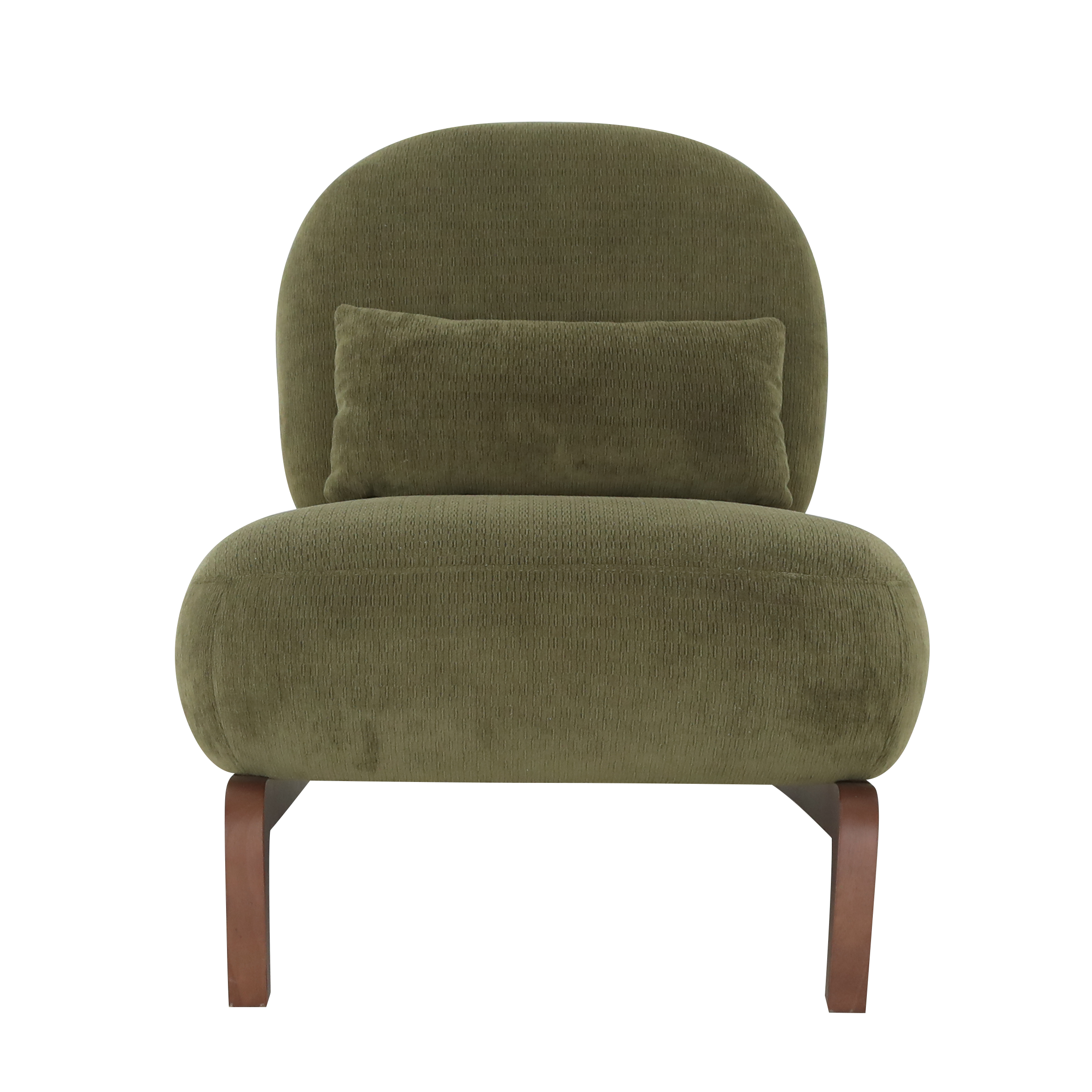 Cute Accent Chair with Solid Wood Legs, Velvet Living Room Chair with Soft Cushion, Cozy Bedroom Chair, Comfy Armless Reading Chair for Apartment, Waiting Room, Balcony (Green) - Grand Goldman Shop