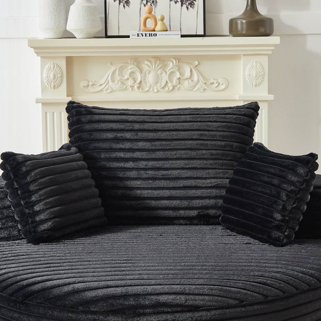 55'L Corduroy Sponge single sofa,No Assembly Required,Fluffy Modern Sleeper Chair for Living room, Bedroom, Lounge and Projection Room(Not a swivel chair.) - Grand Goldman Shop