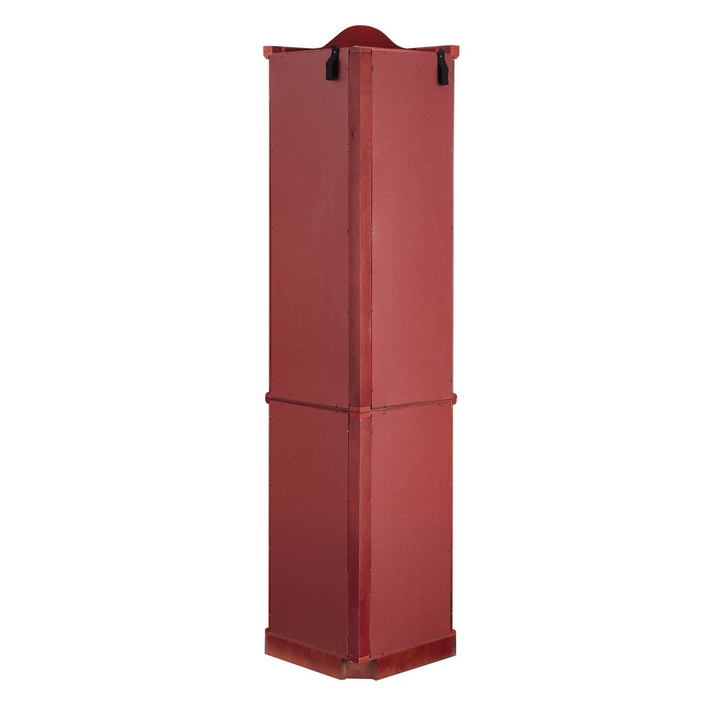 Curio Cabinet Lighted Glass Display Curio Cabinet w/Tempered Glass Doors and Shelves, Crown Corner Cabinet with Bulb, Corner Storage Decoration for Living room and Bedroom Cherry - Grand Goldman Shop