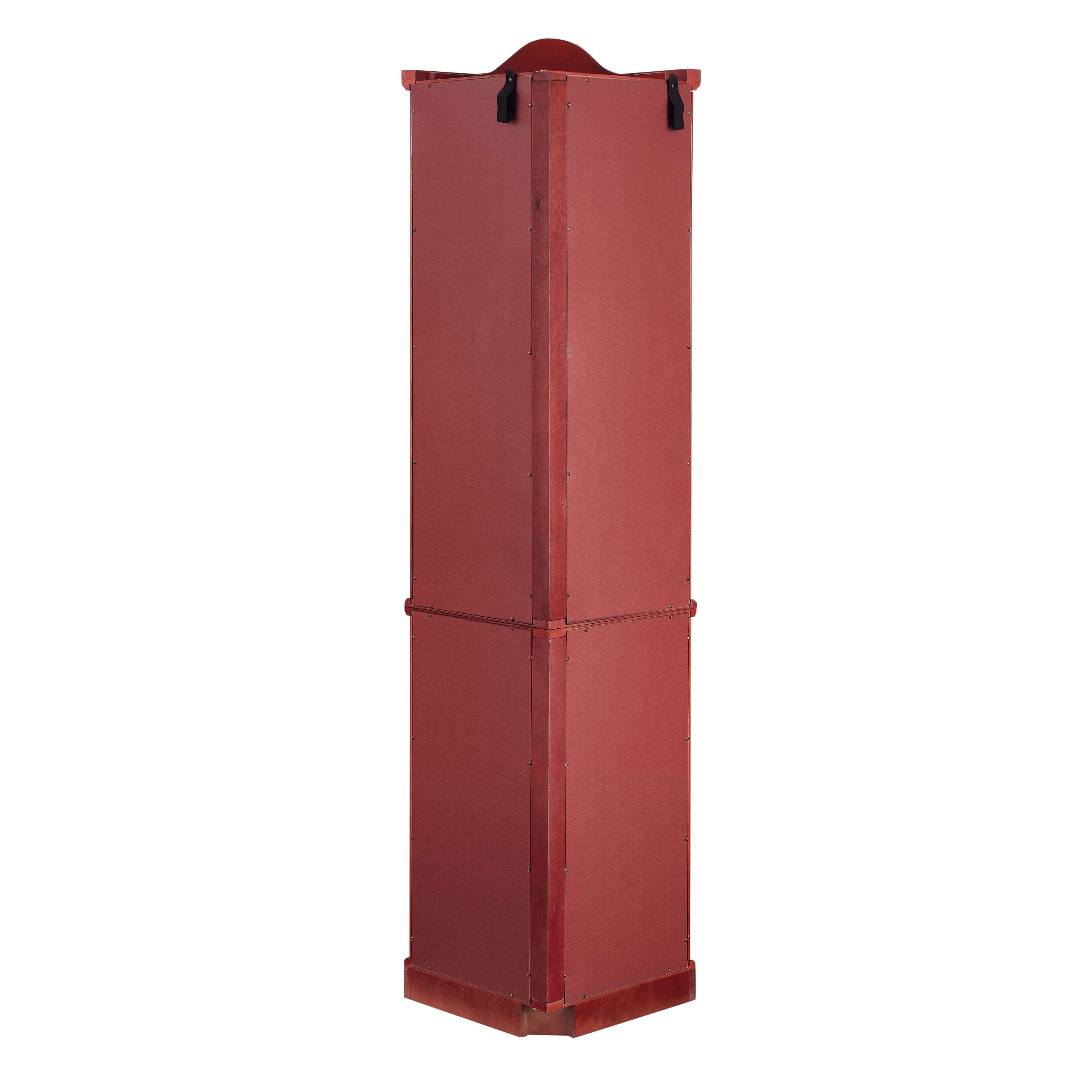 Curio Cabinet Lighted Glass Display Curio Cabinet w/Tempered Glass Doors and Shelves, Crown Corner Cabinet with Bulb, Corner Storage Decoration for Living room and Bedroom Cherry - Grand Goldman Shop
