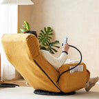 Adjustable Yellow Swivel Lounge Chair with 360-Degree Rotating Seat and Headrest Support, Leisure Chair Deck Chair - Game Chair for Living Room - Grand Goldman Shop