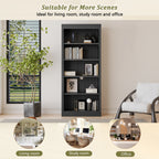 83' Tall Wood Bookcase Suite with light strip ,5-Tier Home Decor Bookcase Suite with Adjustable Shelves,Storage Organizer,Fre