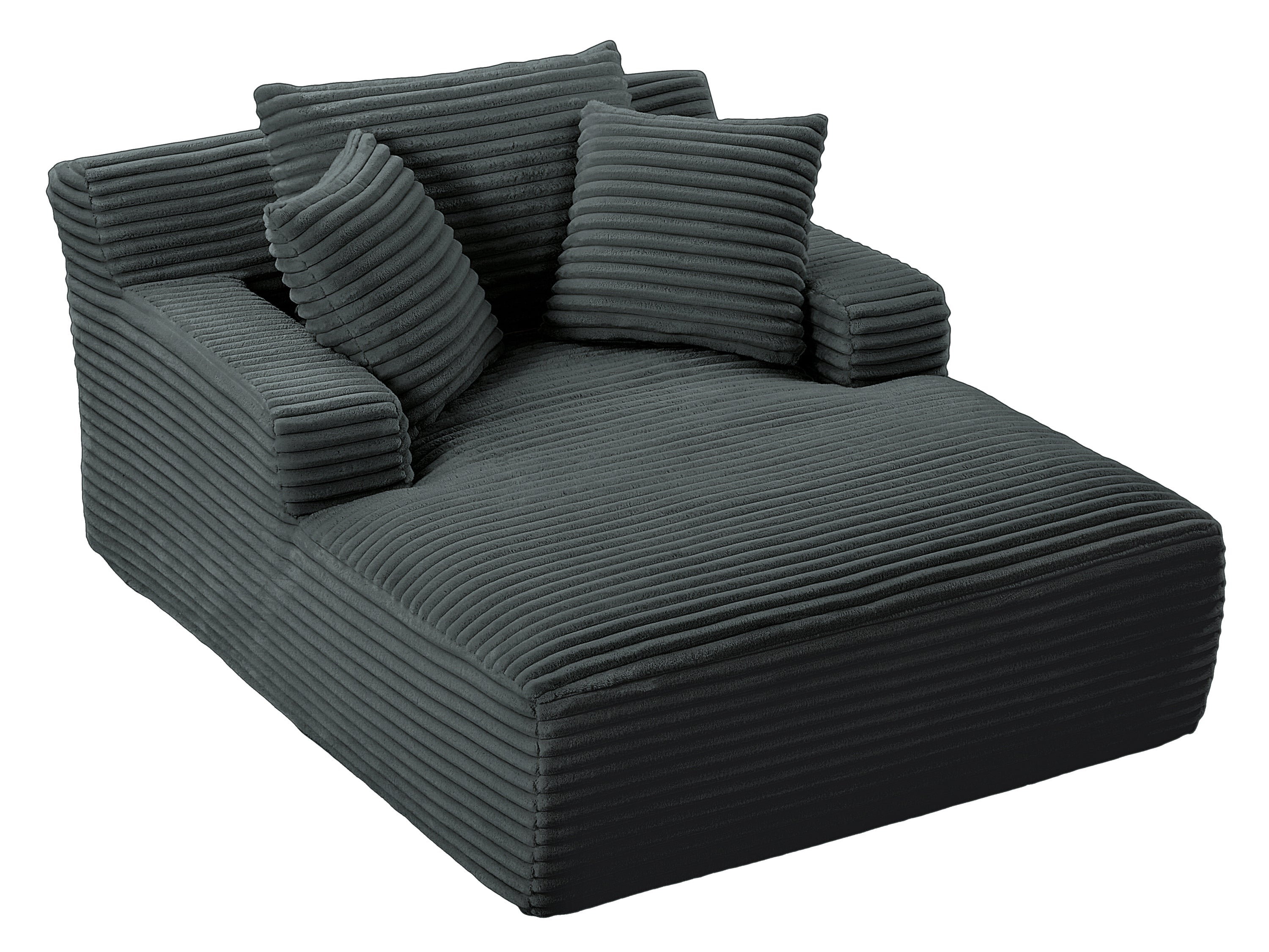Oversized Chaise Lounge Chair Indoor, Corduroy Upholstered Modern Sofa Couch,No Assembly Required,Comfy Sleeper Sofa for Living Room,Office - Grand Goldman Shop