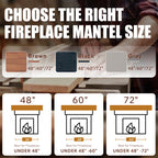60' Rustic Wood Fireplace Mantel,Wall-Mounted & Floating Shelf for Home Decor - Grand Goldman Shop