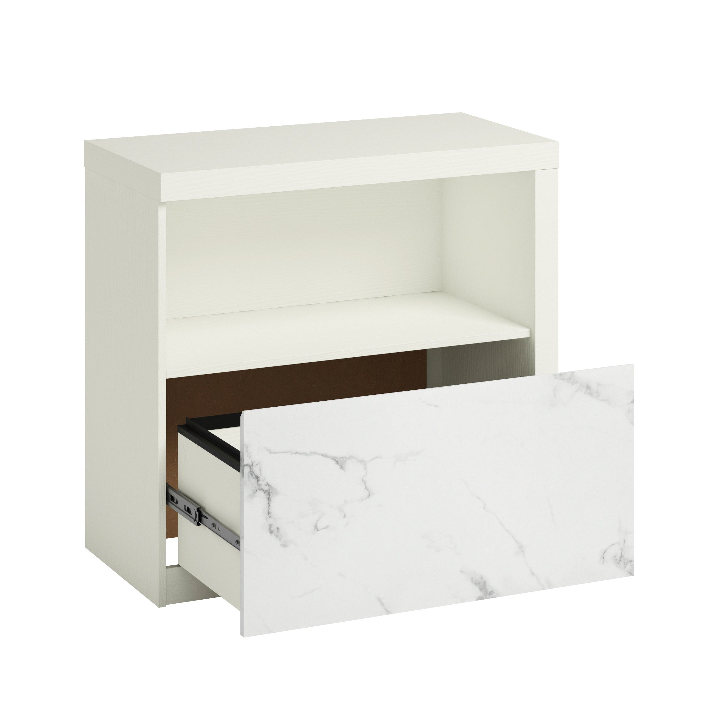 Lateral File with Cubbyhole Storage, White finish | Premium Home Decor - Grand Goldman