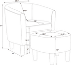 Moss 25.5' Wide Polyester Barrel Chair and Ottoman - Grand Goldman Shop