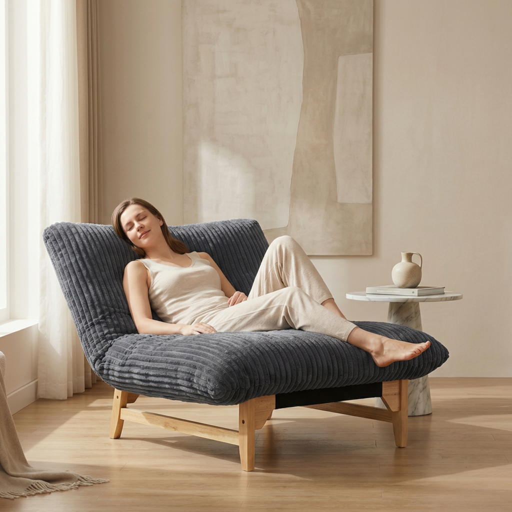 Bean bag chair for Adults ,Accent Armless Lazy Sofa, Casual Single Sofa, Corduroy Fabric, For Living Room And Bedroom , With Backrest, Single Seat - Grand Goldman Shop