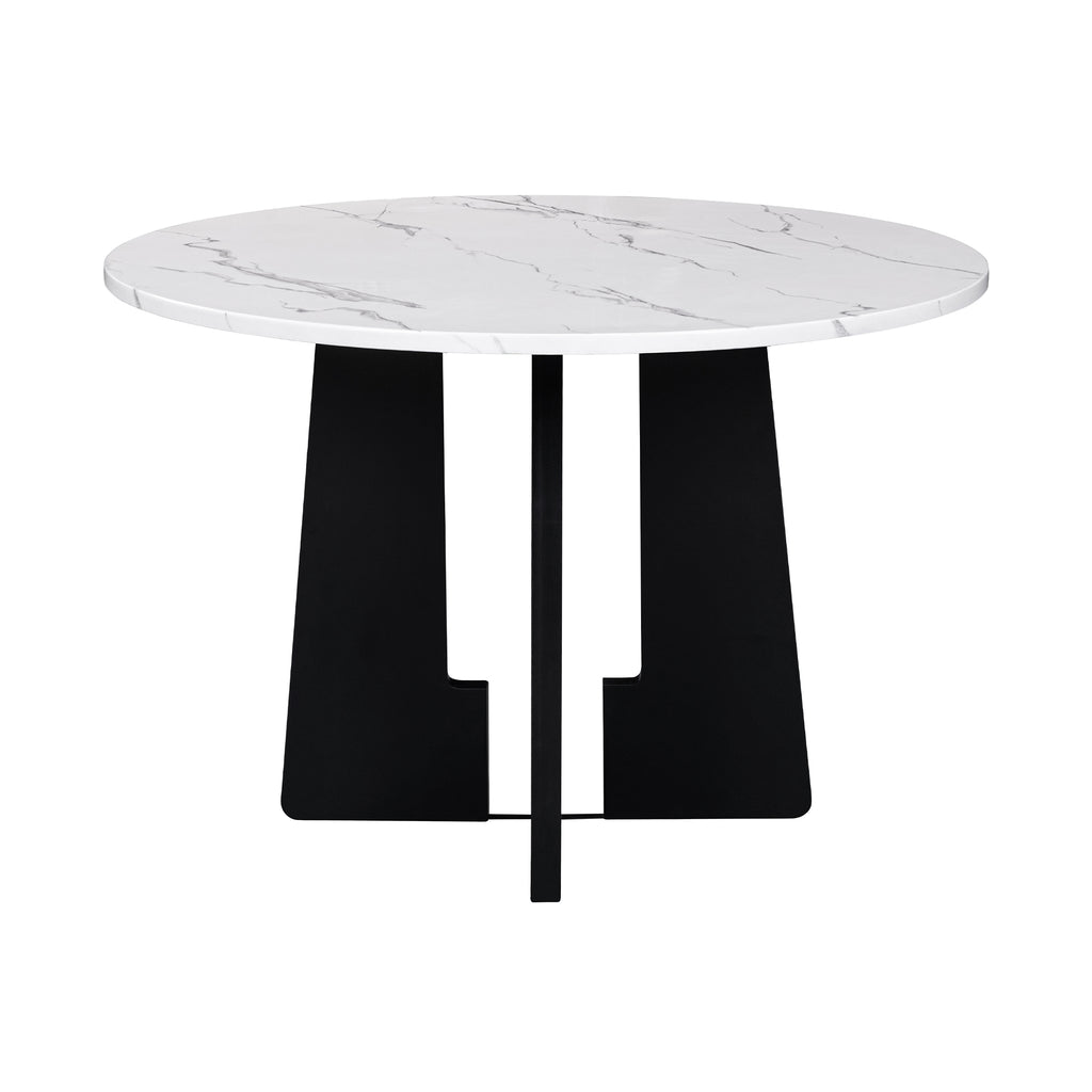 5-Piece Round Dining Table set, 43-Inch Modern Dining Table and 4 Upholstered Chairs for Dining Room, Kitchen Room, Living Room, Easy Assembly - Grand Goldman Shop
