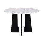 5-Piece Round Dining Table set, 43-Inch Modern Dining Table and 4 Upholstered Chairs for Dining Room, Kitchen Room, Living Room, Easy Assembly - Grand Goldman Shop