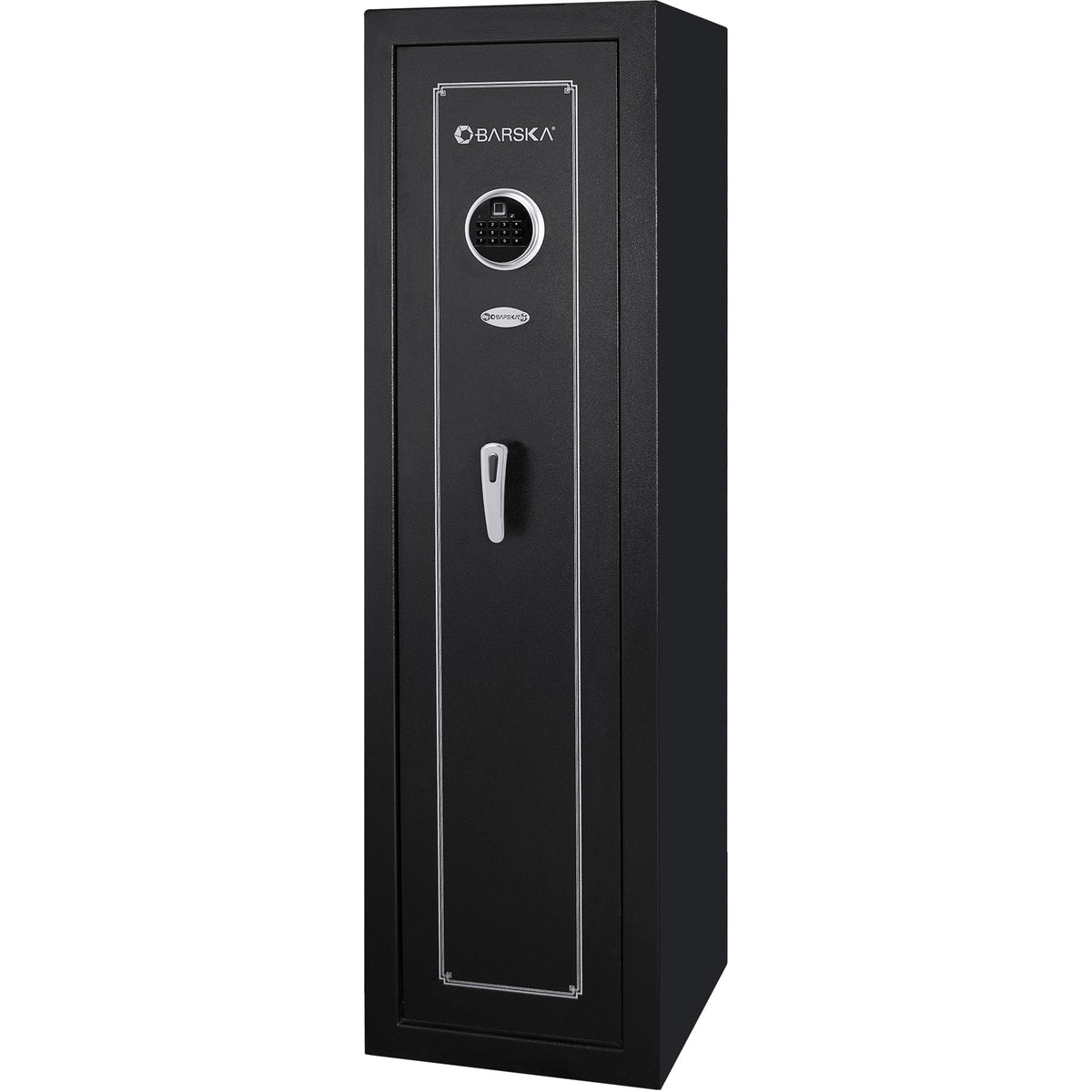 Biometric Keypad Rifle Safe with Advanced Security Features in Black Steel, 5.51 Cubic Ft - Grand Goldman