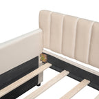 Twin Size Upholstered daybed with Drawers, Wood Slat Support, Beige - Grand Goldman Shop