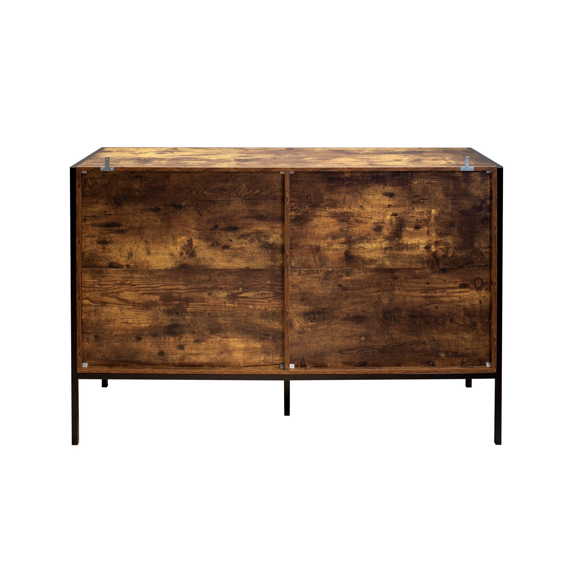 Industrial Style 6 Drawer Double Dresser,Rustic Brown Wood Storage Dresser Clothes Organizer with Sturdy Steel Frame, Chest with 6 Drawer, Storage Cabinet for Bedroom, Living Room - Grand Goldman Shop