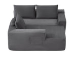 96.9' Cloud Sectional Couch with U-Shaped Chaise,Modern Modular Sofa with Deep Seat, Upholstered Couches for Living Room Bedroom,No Assembly Required,(Plush Corduroy Fabric),Grey-Blue-Left - Grand Goldman Shop