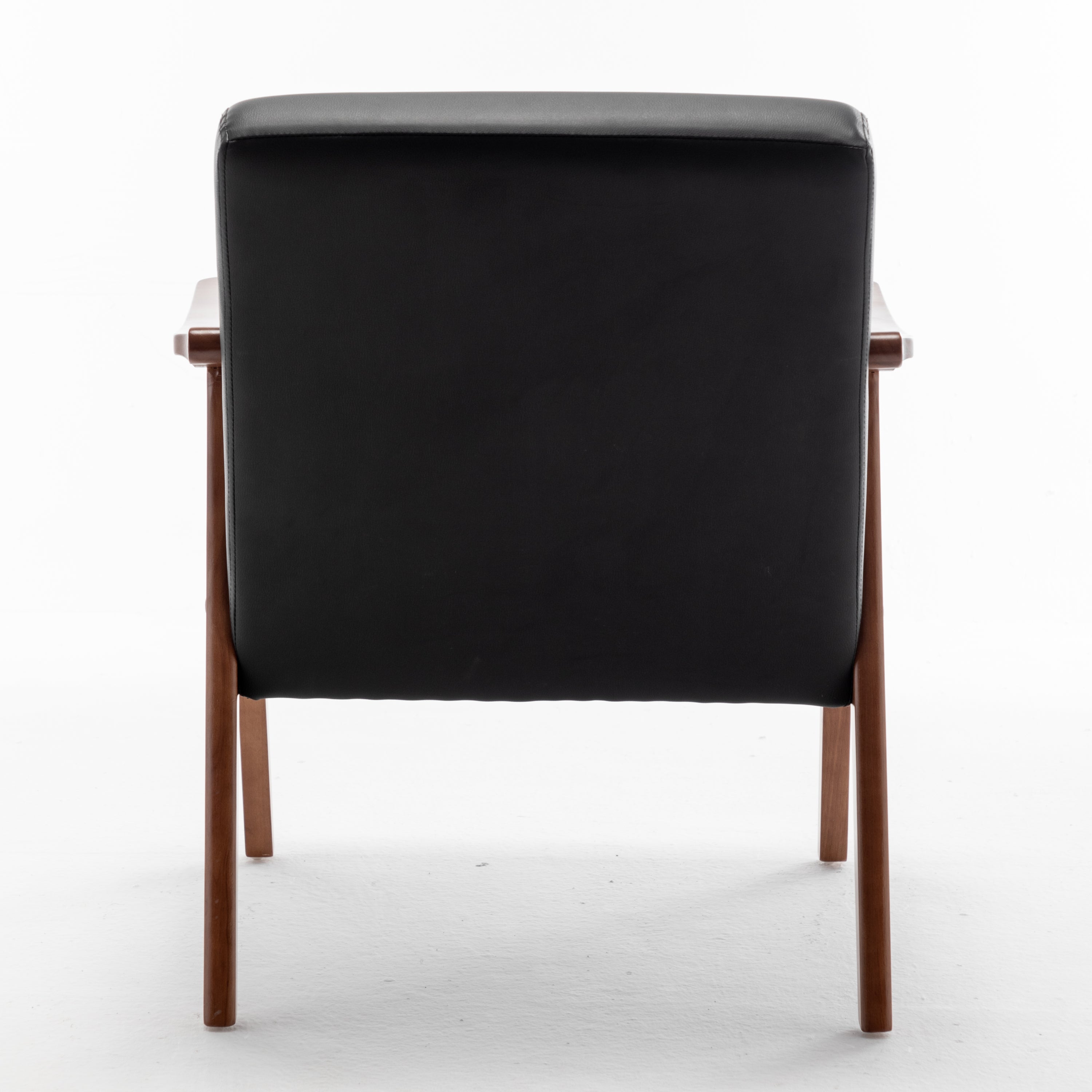 Mid-Century Modern Wingback Accent Chair with Solid Wood Frame and Extra-Thick Backrest – Lounge Chair for Living Room, Bedroom, or Reading Room - Grand Goldman Shop