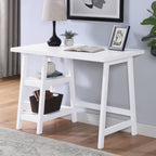 Redina Contemporary Wood Writing Desk with Storage, White | Premium Home Decor - Grand Goldman